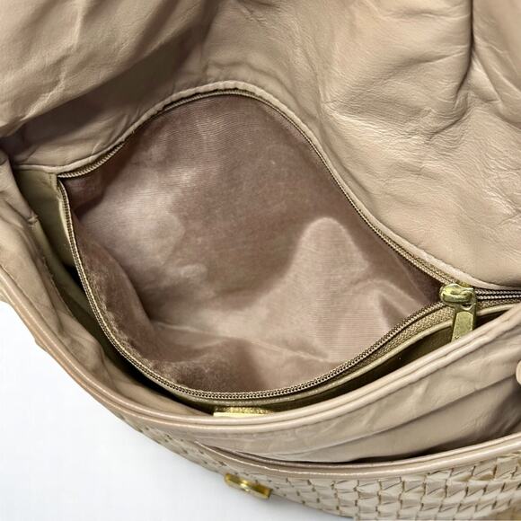 Meyers Vintage 80s Woven Leather Shoulder Bag Diamond Braided Hippie Retro Boho - Picture 12 of 16